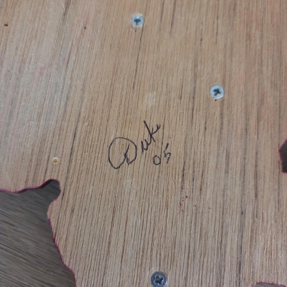 Handcrafted Wooden Deer Wall Art‎ Rustic Home Decor Signed Oak Y2K